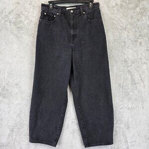 Levi's Premium Jeans Womens W30 L26 Black Balloon Leg Cotton Cropped Tapered